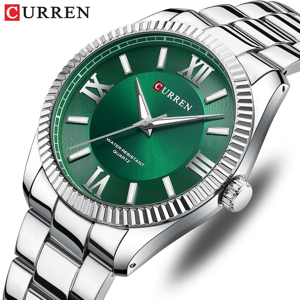 Men's Quartz Watches Fashion Elegant Simple Gold Silvery White Clock Stainless Steel Strap Wristwatch