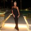 European and American Babes Sexy Single-piece Straps Slim Dress Big Halter Pure Desire Seaside Vacation Style Banquet Long Dress Women
