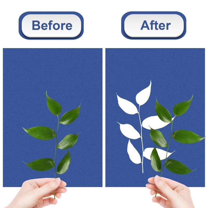 32 Stück Sonnenlicht-Druckpapier Cyan-Papier-Set A5 Solar-Zeichenpapier Empfindliches Sonnenlicht-Druckpapier Natürliches Druckpapier für