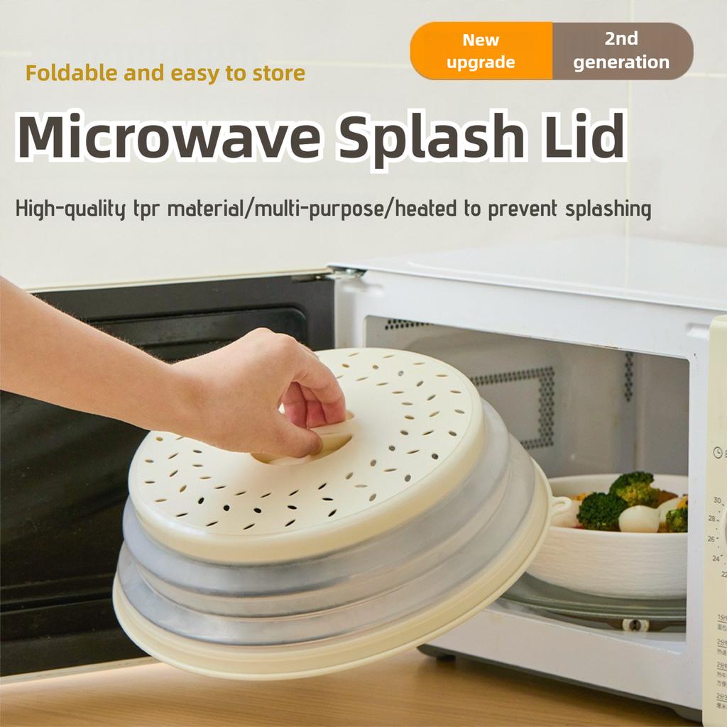 Oil-proof Microwave Splatter Cover Splash-proof Heat Resistant Food Splash Protection Lid Retain Fresh with Steam Drain