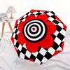 1pc Red Flower Target Automatic Folding Umbrella, Portable & Foldable Design with 8 Ribs, Casual Outdoor Accessory Halloween and Christmas G