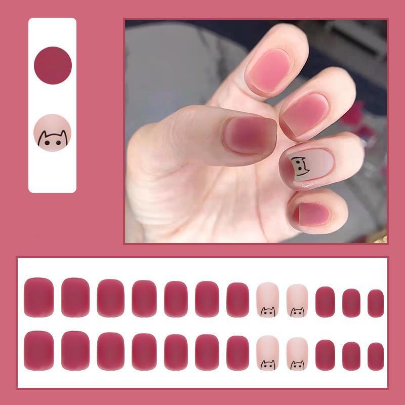 

Весенне-летние матовые короткие накладные ногти для милой девушки - маникюрный набор Pure Desire