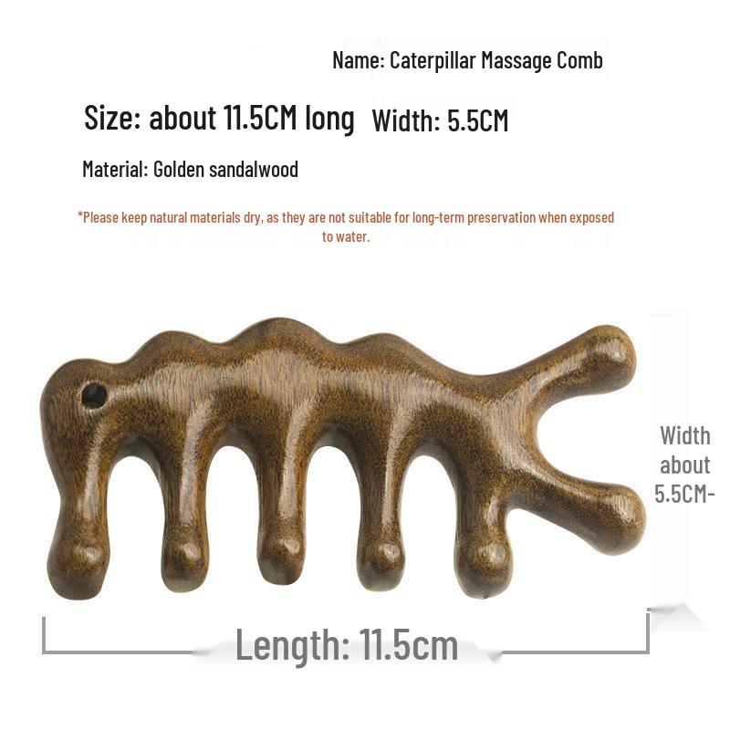 Sandalwood Meridian Anti-Acupoint Five-Finger Massage Comb for Hair Loss, Head & Neck Scraping