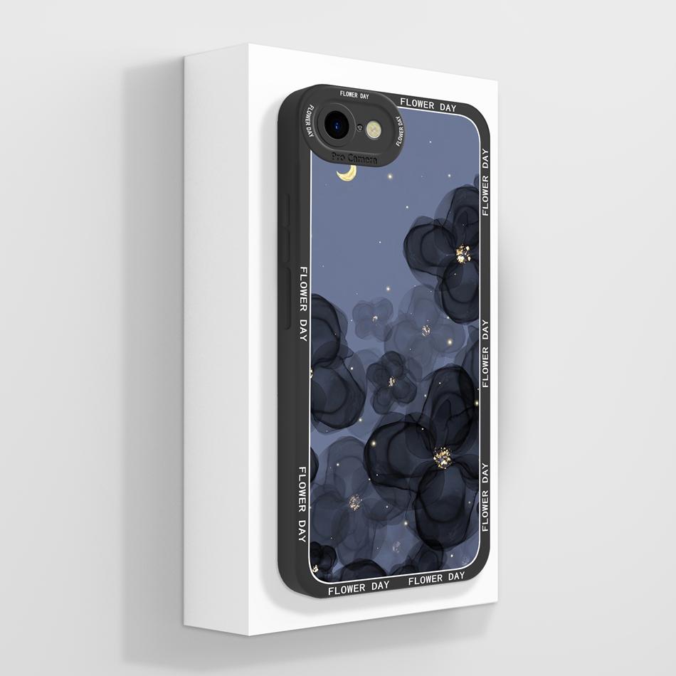 

Для iPhone 7 8 Чохол для телефону Живопис олією Задня кришка Для iPhone SE Повний захист Рідкі силіконові протектори Для iPhone7 iPhone8 iPhone 8