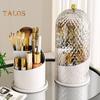 Toothbrush Holder with Cover Cosmetic Storage Box Organizer Dustproof 360-Degree Rotating Toothbrush Makeup Brush Holder