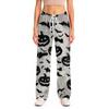 Pantaloni Pigiama da Donna con Stampa di Halloween, Vita Elastica e Coulisse, per Uso Casual e da Notte