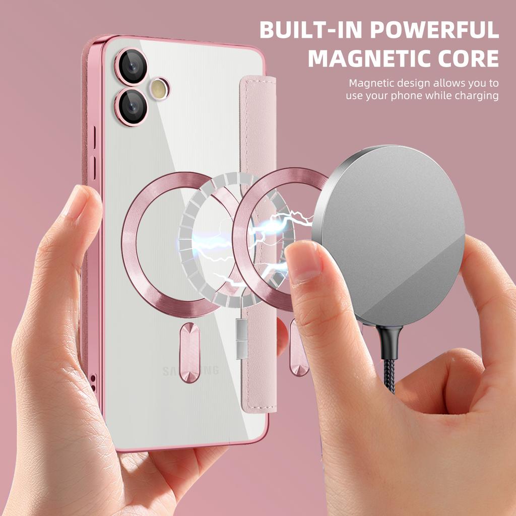 Magnetyczne etui dla Samsunga Galaxy A05 4G z blokadą RFID, uchwytem na karty i skórzanym pokrowcem na telefon z PU