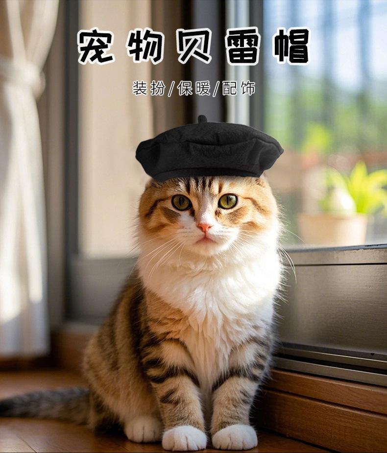New Cross-border Pet Hat Dress Up Cute Cat Beret Photo Cat Hat Dog Headgear Headdress