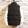 Men's Autumn and Winter Semi High Collar Cotton Vest Male Solid Color Large Size Sleeveless Zipper Cotton Coats