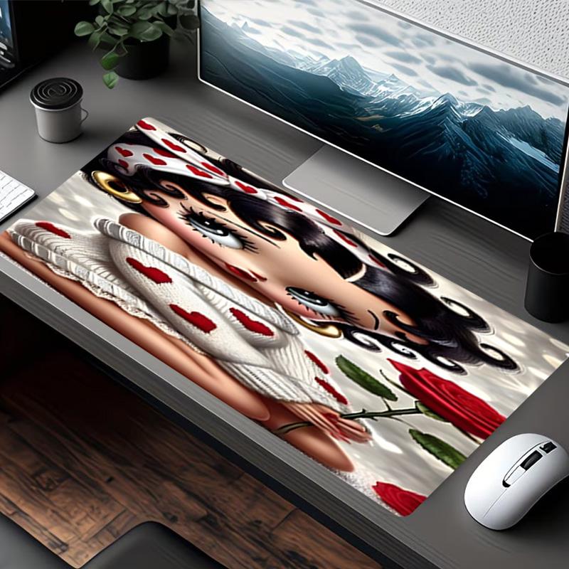 Betty Boop Print Mouse Pad, for Keyboard Pad Laptop PC Mat for Office Home Use, Desk Decor, Perfect Birthday Gift for Gamers