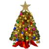 Joyfy 24 Inch Mini Christmas Tree with Lights Prelit Artificial Christmas Tree with Decorations Holly Berries Pine Cone Light Up