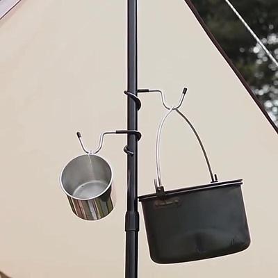 New Stainless Steel Lamp Holder Hook Portable Tent Pole Light Hanger Hunting And Fishing Lantern Hanger Outdoor Camping Tool