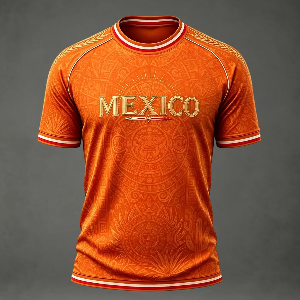 Men's Casual V-Neck Short Sleeve T-Shirt with Mexico Letter Graphic