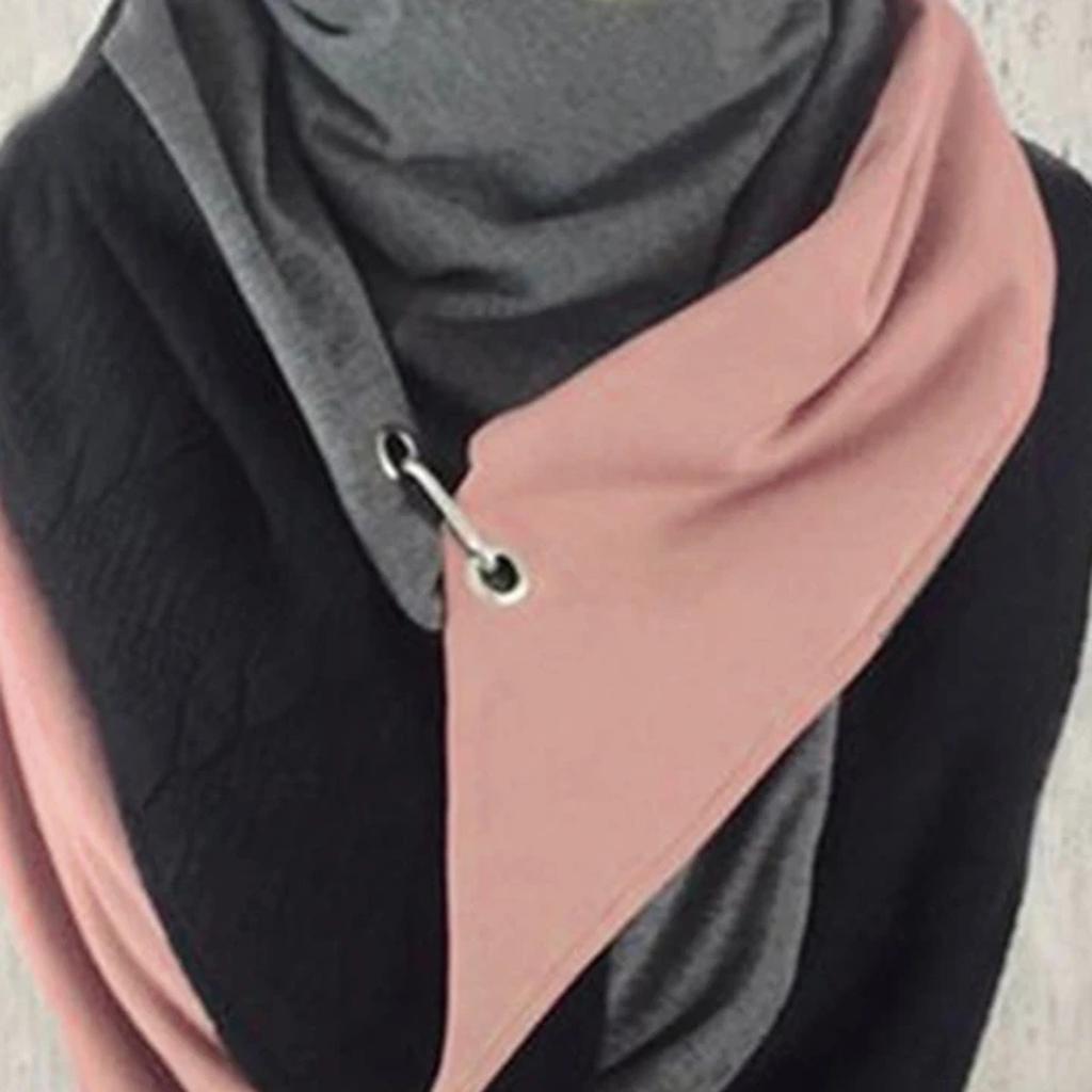 Women Casual Printing Scarf Fashion Retro Multi-Purpose Shawl Button Scarf
