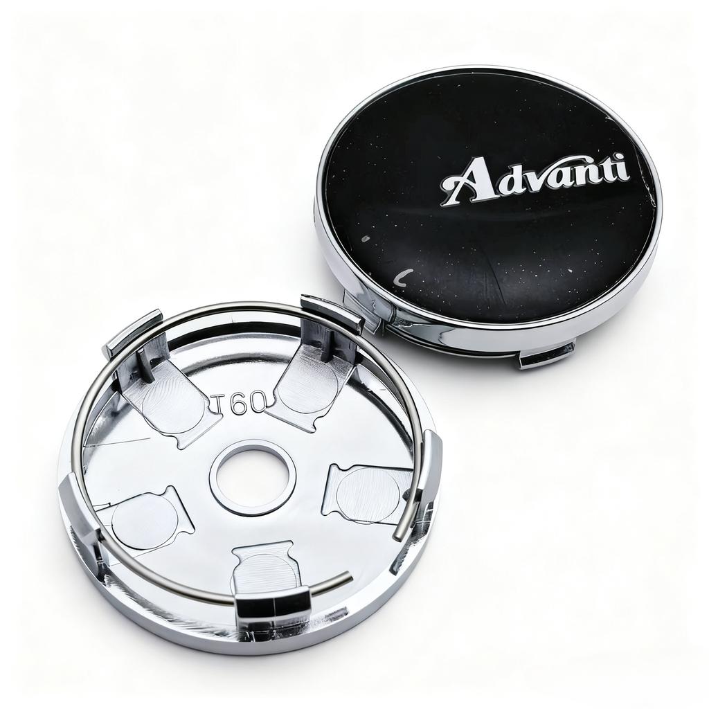 4pcs Advanti Racing Logo Emblem Car Wheel Center Caps O.D 60MM Clips 56MM Wheels Hub Dust Cap Rim Hubcaps Cover Car Accessories