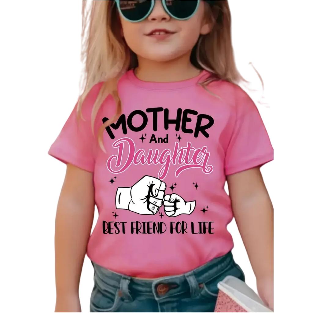 Pink Girl Top Kids Tshirt Toddler Summer Clothes Breathable Cute Boys Clothing Casual Short Sleeve Crew Neck Top Junior T-Shirt