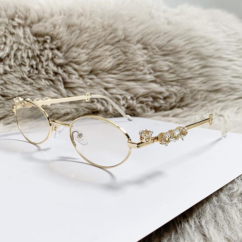 

Защитные очки Модные маленькие овальные солнцезащитные очки Тренд Бренд UV400 Блестящие Кристальные Солнцезащитные очки Очки Украшение Женские Очки