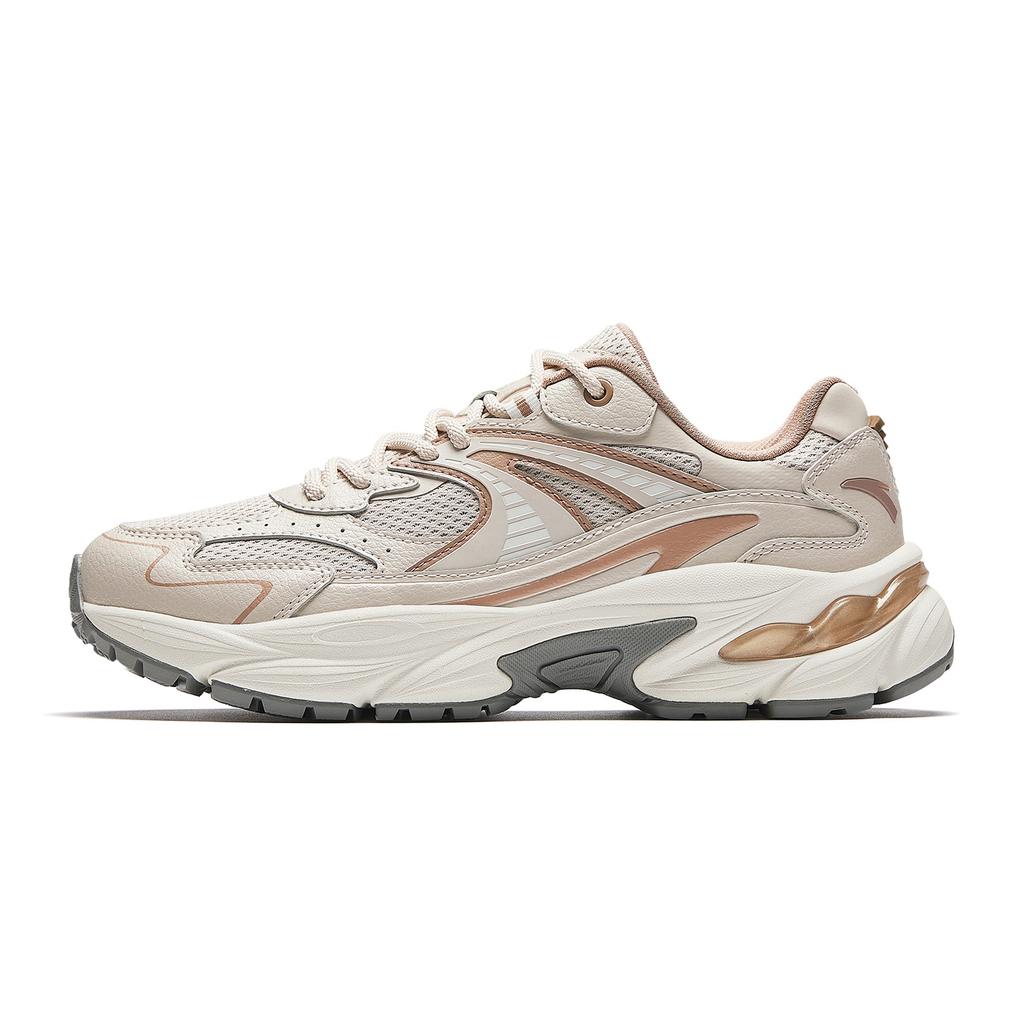 Anta AT802 Cushioning Abrasion Resistant Height Increasing Casual Shoes Women's Chalk/Classic Umber Gray 922618882-4
