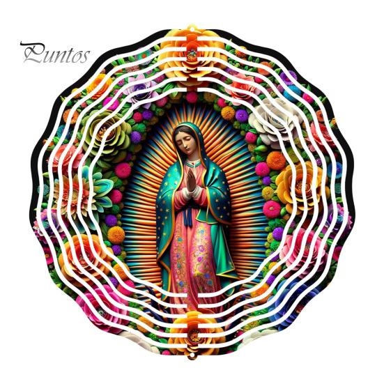 

Дева Мария 3D ветряная вертушка украшение устойчивое к погодным условиям внутреннее уличное садовое дворовое крыльцо металлическое Божья Матерь ветряная колокольчик подвесное украшение A