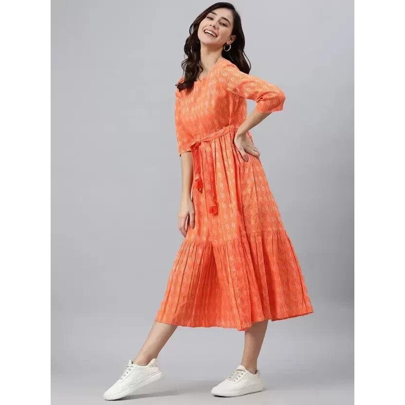 Kobiety Ubrania Imprezowe Dopasowana i Rozkloszowana Sukienka Kurta Top Tunika Mieszanka Bawełny Kurta Kurti VAF-521