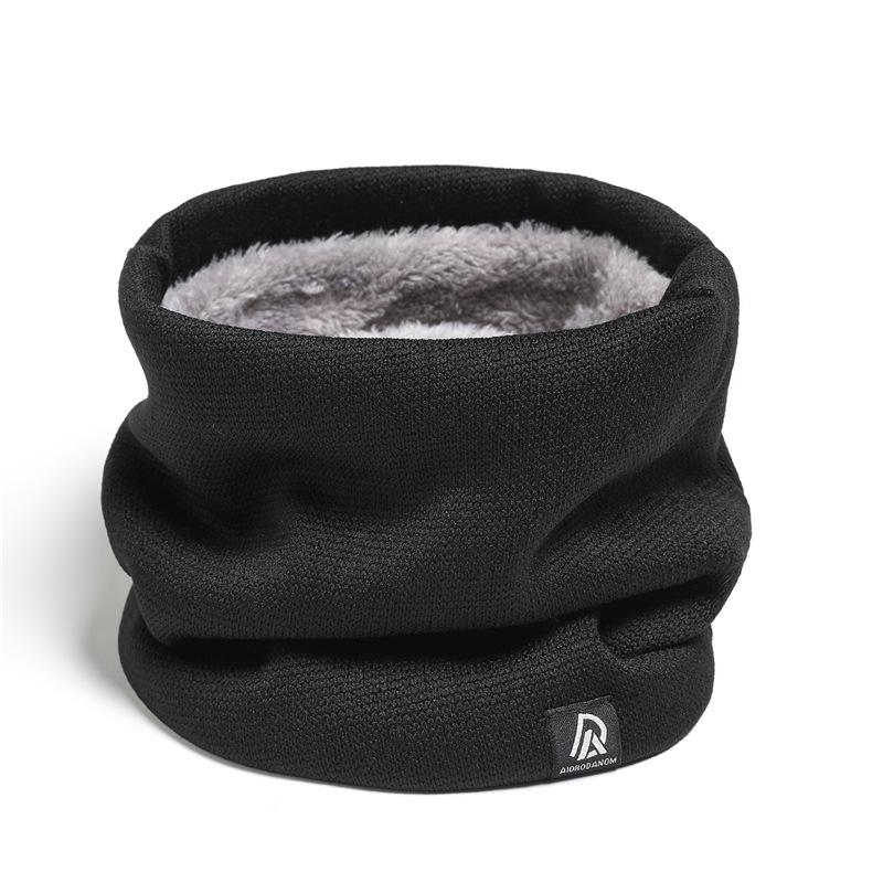 Unisex Fleece-Lined Knitted Snood: Warm Winter Neck Scarf With High-Neck Woolen Design In Versatile Korean Style