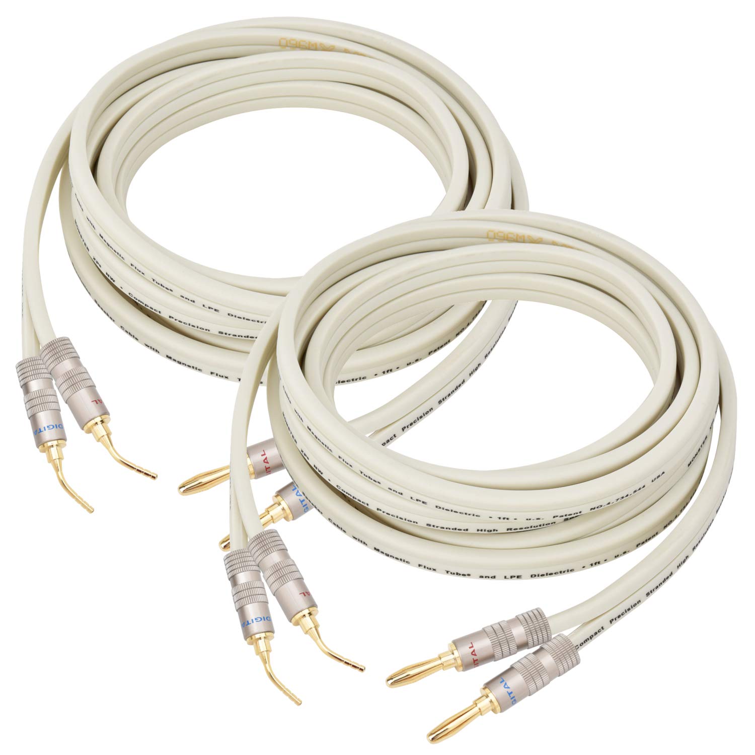 

Banana Plug Speaker Cable Processed Finished Product OFC 24k Gold Plated Pure Copper Plug 600 Cores White Plug Needle [LCYOUTH] (x2) (Banana Plug)