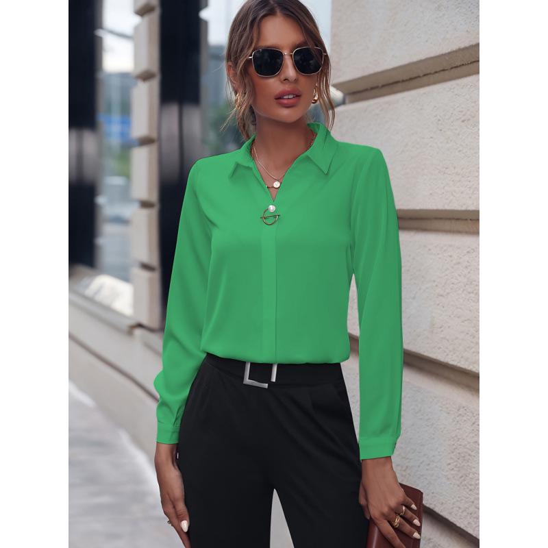 Versatile Long-Sleeved Shirt with Pearl Buttons - Casual To Business Style