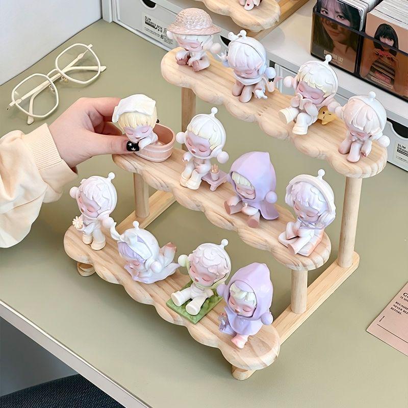 Solid Wood Creative Display Stand for Jewelry, Figurines, Snacks, and Succulents