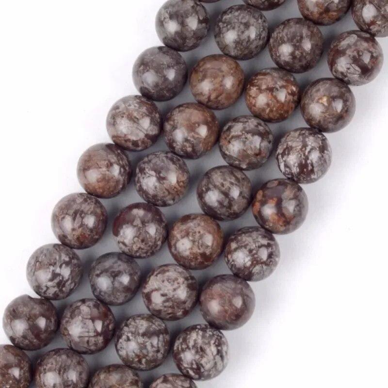 Natural Stone Coffee Jasper Natural Spacer Loose Bead for Jewelry Making DIY Bracelet Accessories ( Pick Size 4 6 8 10 Mm )