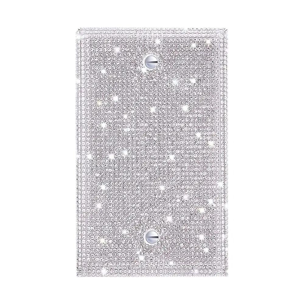US Standard Creative Home Decoration Crystal Switch Panel Sticker Rhinestones Socket Frame Bling Plug Outlet Wall Plate Cover