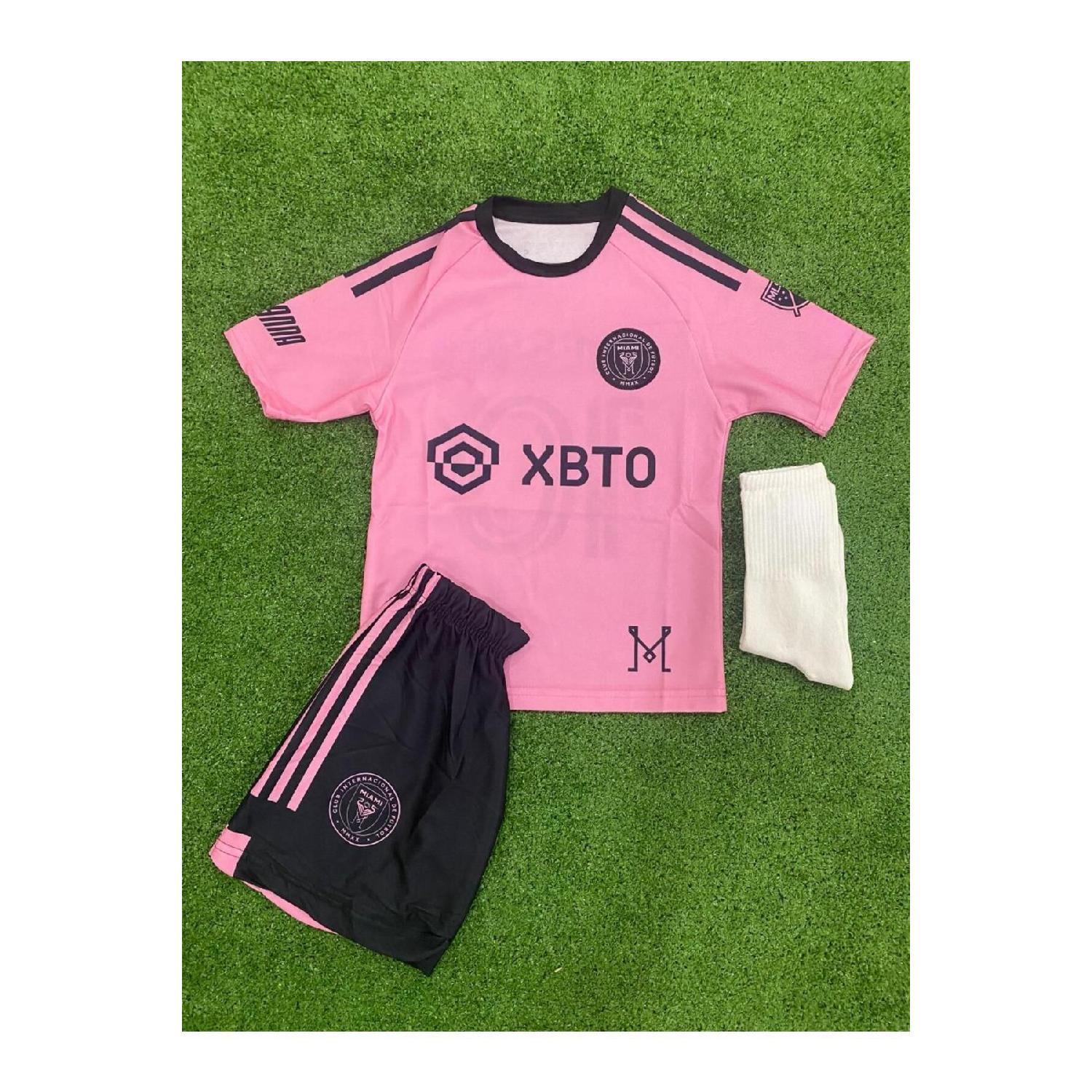 

Комплект из 3 розовых детских футболок нового сезона Inter Miami Messi 23/24