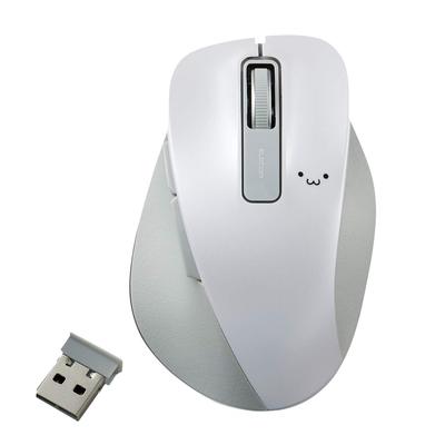 ELECOM Wireless Medium 5 Buttons Back and Forward Blue Perfect White Mouse, Size, (with Buttons), LED, Grip, (Face), M-XGM10DBWH/EC