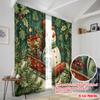 2 Stück, 2D-Flachdruck Vorhänge&Fensterdekoration Schneemann_ Baum & Stechpalme Vielseitiger Stoff (ohne Stange) Art-Deco-Festtagsverwendung