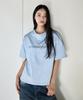 MINIMALPROJECT Signature Silicone Logo Crop Short Sleeve T-Shirt Mst160C [Sky]