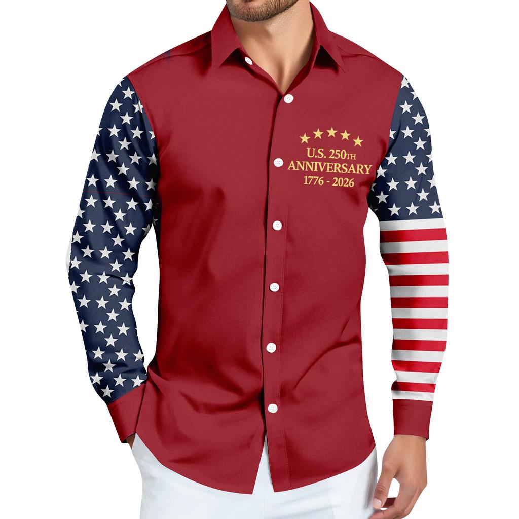 Men's Shirt American Founding Printed Long Sleeve Button-Down Shirt