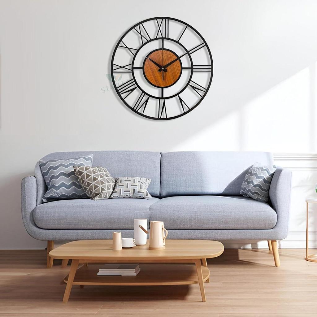 Luxury Metal Wall Clock for Living Room | Stylish Big Size Modern Wall Watch for Bedroom, Hall, Kitchen & Office