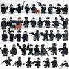 24 Building Block Minifigures Black Swat Special Forces Riot Military Scene Boy Toy Pyp