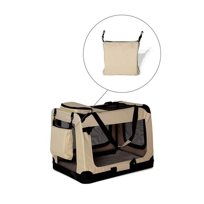 dibea chien pliable transport voiture box sacoche pour petits animaux (taille et couleur au choix), beige - tb10042