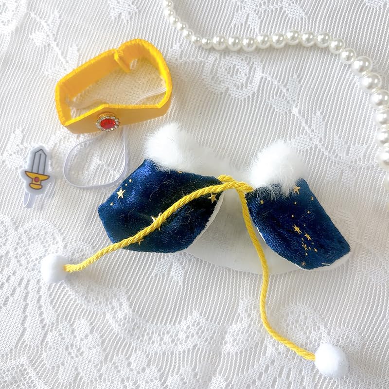 Crown & Cape Set for 10-15cm Plush Dolls, Blue [Used]