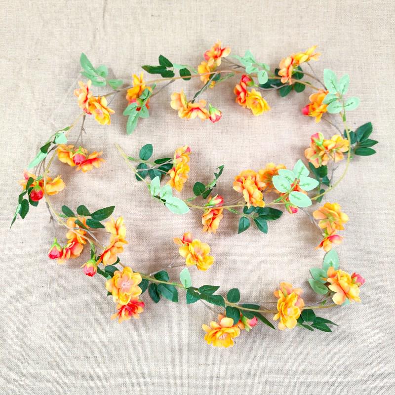 Artificial Rose Gardenia Vine for Ceiling and Balcony Wedding Décor оранжевый