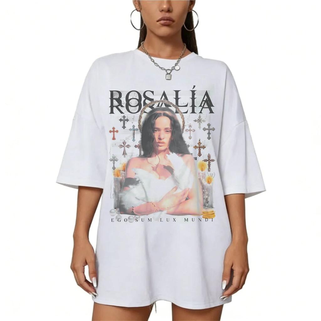 Rosalia Tshirt Rosalia Lux Tour 2026 Tshirt Vintage Graphic Print T Shirts Retro Fan Gift Casual Loose Fashion Tee Unisex