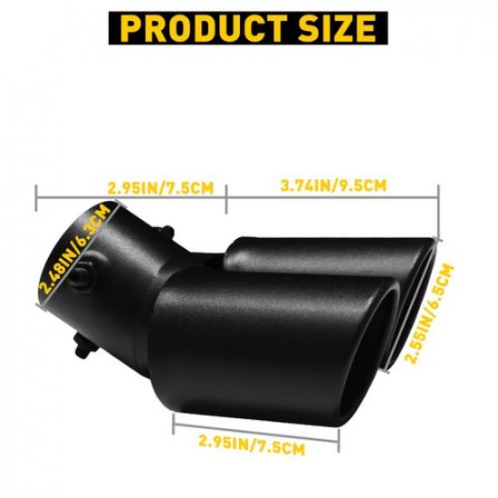 Car Exhaust Pipe Tail Rear Tip Muffler Auto Accessories Replace Kit Black AUXITO