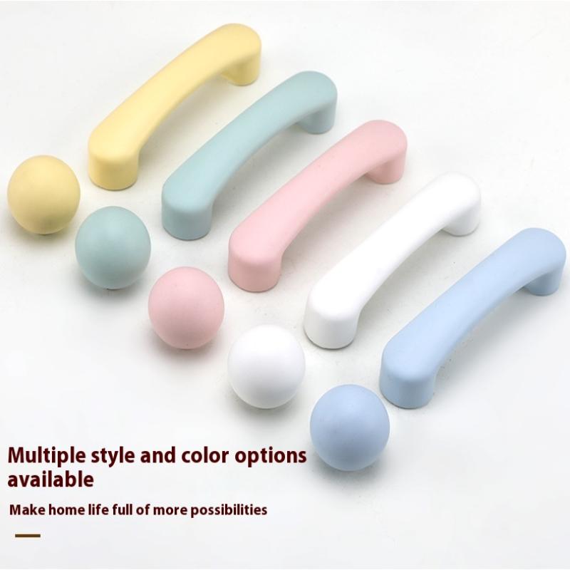Keramik Schrankgriffe im nordischen Stil für Kinderzimmer, Macaron-farbenfrohe runde Schubladenknöpfe und -griffe, Möbelgriffe für Kinder
