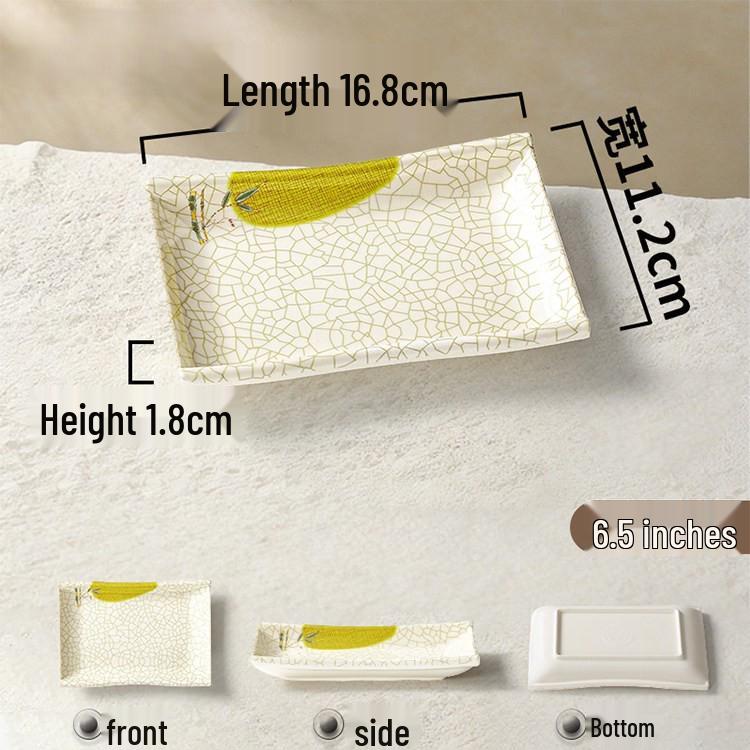 Melamine Rectangular Porcelain-Style Plate for Hot Pot & Side Dishes