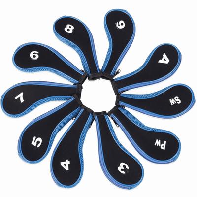 10pcs Zippered Golf Club Head Covers Number Printed Golf Club Cover Iron Club Covers  Golf Course