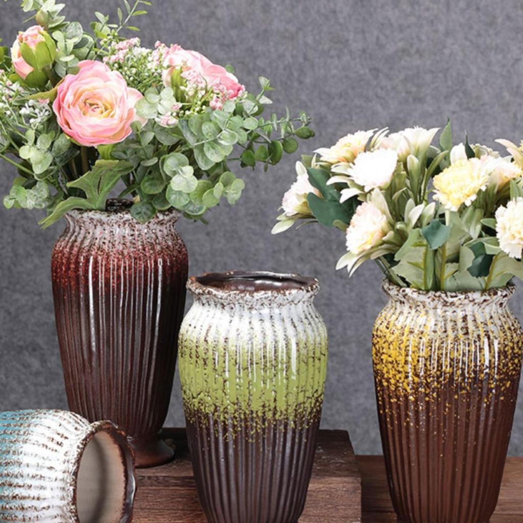 European Minimalist Ceramic Floor Vase for Living Room - Ikebana & Dried Flowers