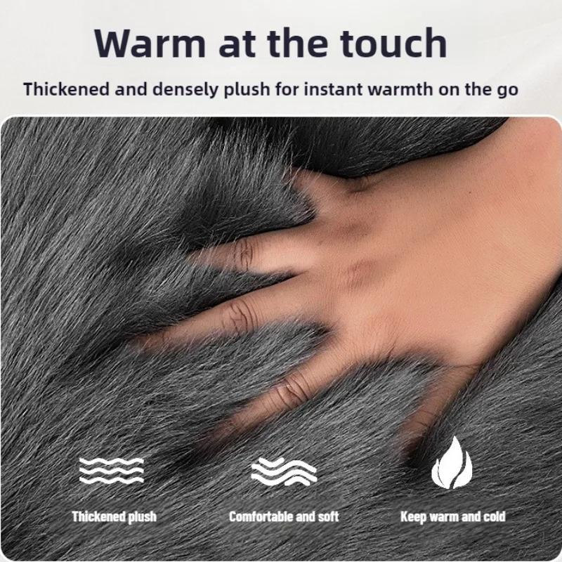 1Pc Universal Winter Wool Plush Car Seat Covers Thick Warm Long Pile Auto Seat Covers Soft Car Interior Accessories for Winter