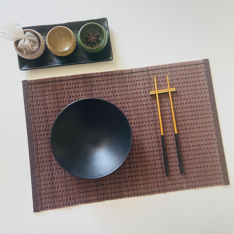 

Bamboo Tea Table Mat Handwoven Rope Placemat with Heat Insulation Non-Slip Design Zen-Inspired Aesthetic Tea Ceremony 44x30cm 1pc