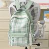 Schoolbag1011 New Plaid Backpack, Student Schoolbag, Women's Large-capacity, Lightweight and Simple, Junior High School Student Shoulder Make-up Bag