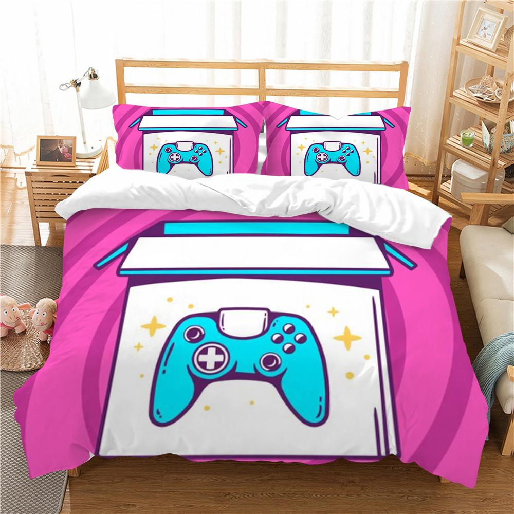 Gamepad Print 3D Bedding Set Home Bedclothes Bedspreads Duvet Cover Sets Kids School Adults Microfiber Pillowcase